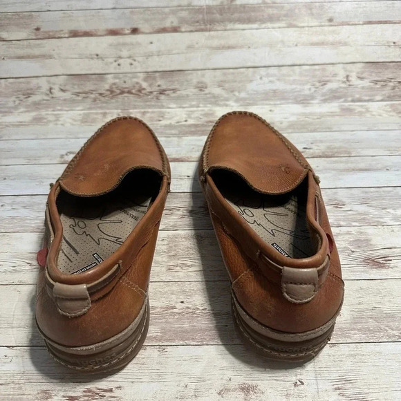 Flucos Leather Slip On Shoes Men’s size 45 EU 12 US Brown Loafers - Picture 3 of 7